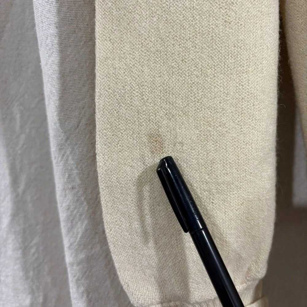Vintage Arnold Palmer Robert Bruce Cardigan Sweater Cream XL Golf 60s 70s USA